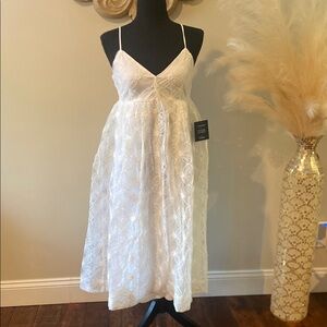 Lulu's White Floral Lace Dress